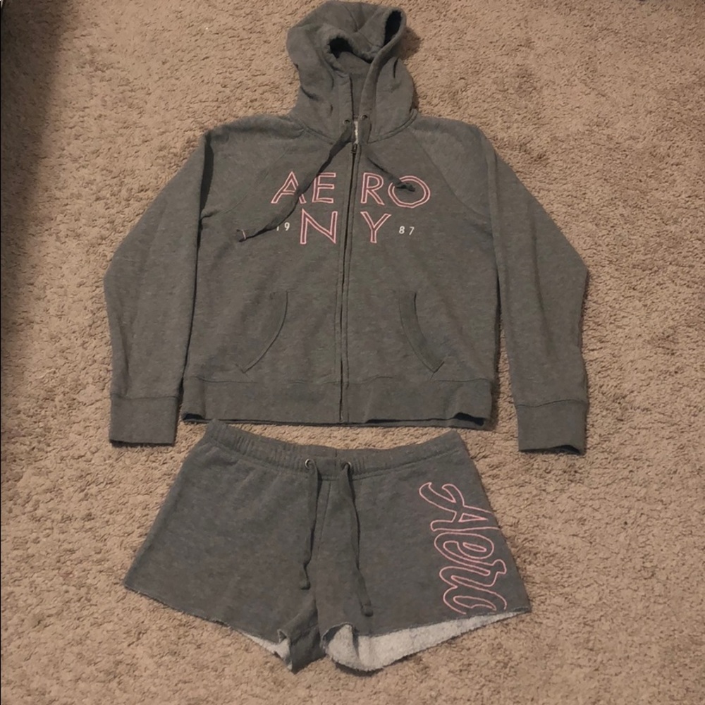 Aeropostale matching hoodie and short set